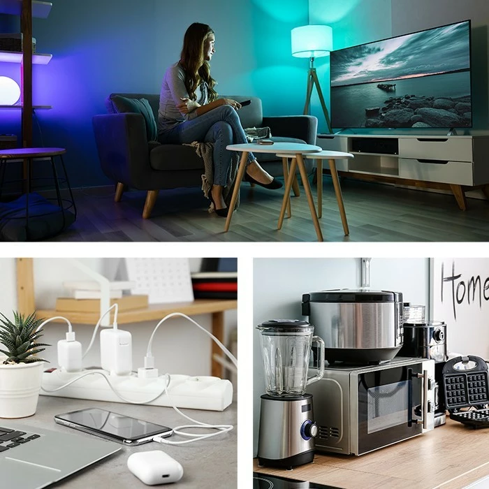 Razdelilec z 6 vtičnicami Qoltec 50111, 1,8 m, črn