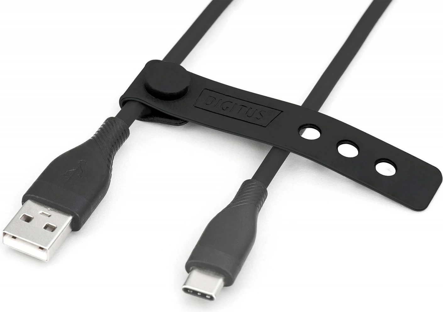 Silikonski kabel USB-A na USB-C Digitus AK-300340-010-S, 1 m, črn