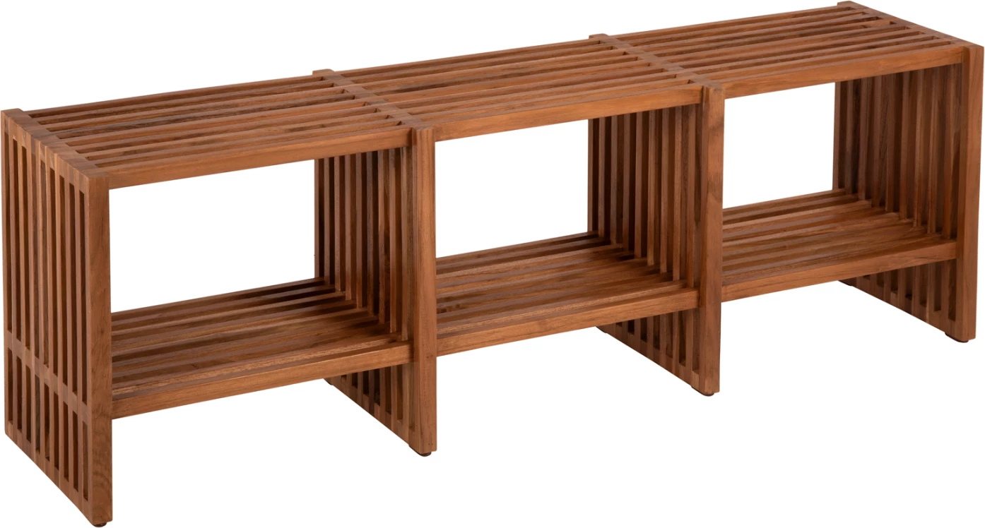 Konzola NYA FH9831 iz masivnega tikovega lesa v naravni barvi 130x29,5x46H cm