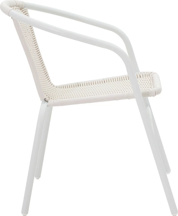 Jedilna miza s stoli Obbi-Ensure, 5-delni, kovina-steklo, bela, 120x70x70 cm