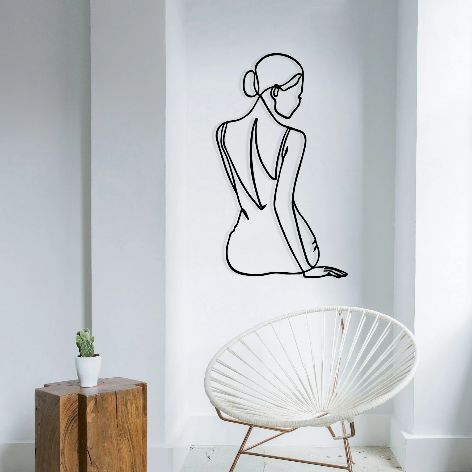 Aksesor dekorativ zidni iz kovine Wallity, Belleza, črne barve, 38x65 cm