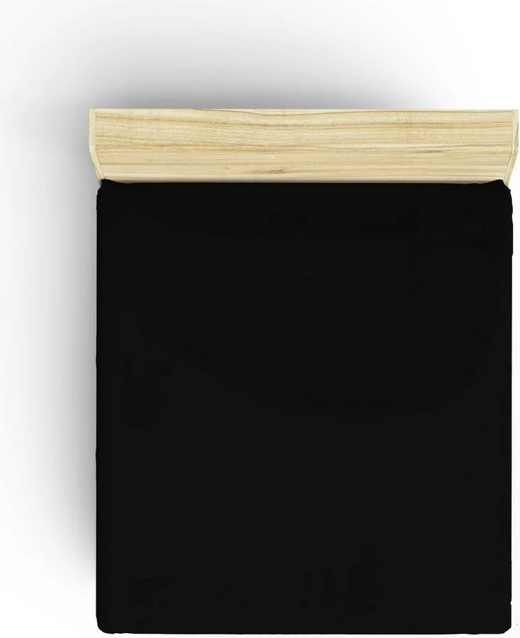 Elastična rjuha za enojno posteljo Ranforce, L'essentiel, 90x190+30 cm, črna