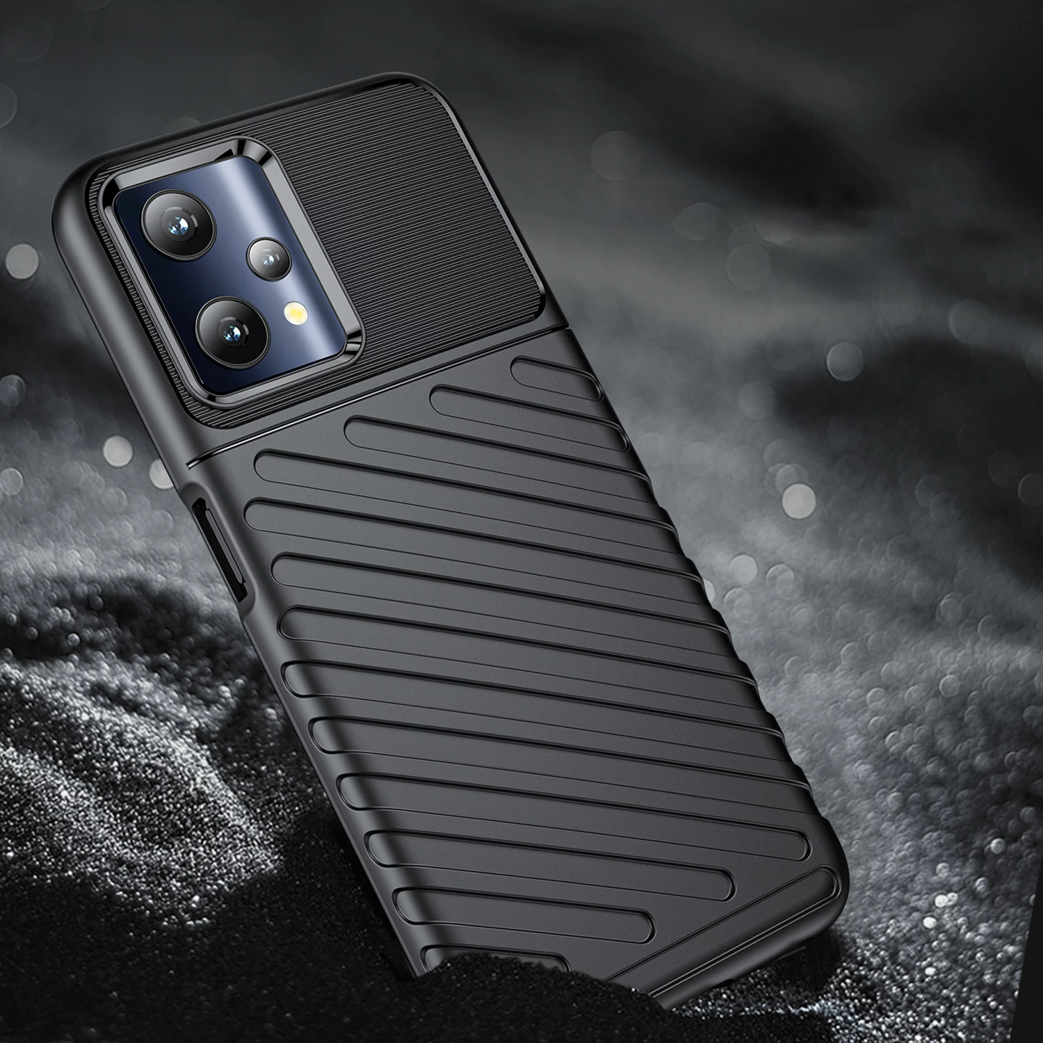 Ovitek za telefon Hurtel Thunder Case za Realme 9 Pro, črn
