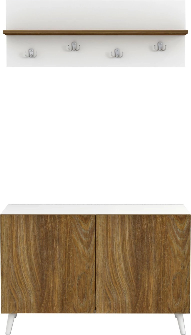 Komplet pohištva za predsobo DELPHINE FH8876.11 melamin v beli-naravni les 80x31,3x41,5Hcm