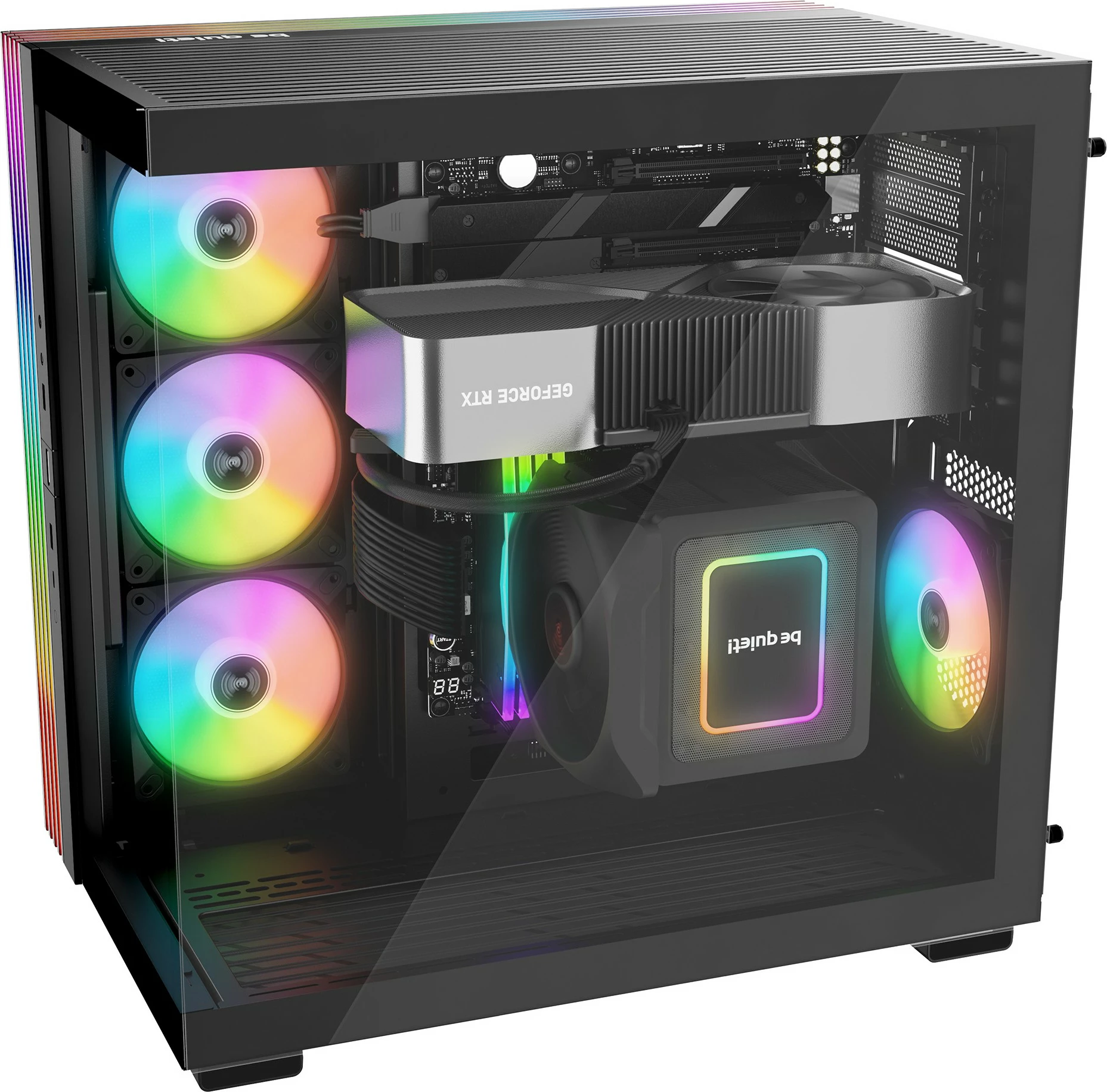 Miditower ohišje z RGB osvetlitvijo Be Quiet! Light Base 600 DX, črn