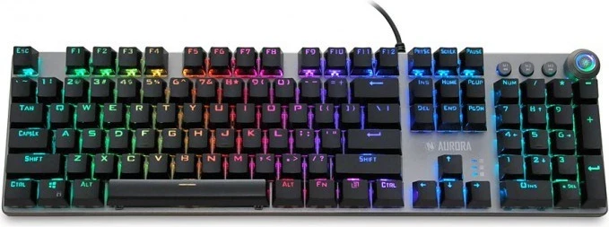 Mehanska/LED osvetljena tastatura iBox Aurora K-4 USB, črna
