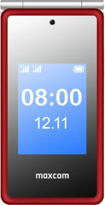 Clamshell telefon Maxcom MM 835L, Dual SIM, 4G, 48 MB, rdeč