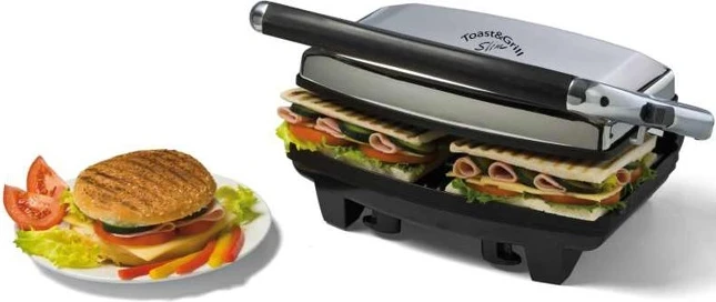 Kontaktni žar Toast & Grill Slim 1911, 1000 W, srebrno-črn — Ariete