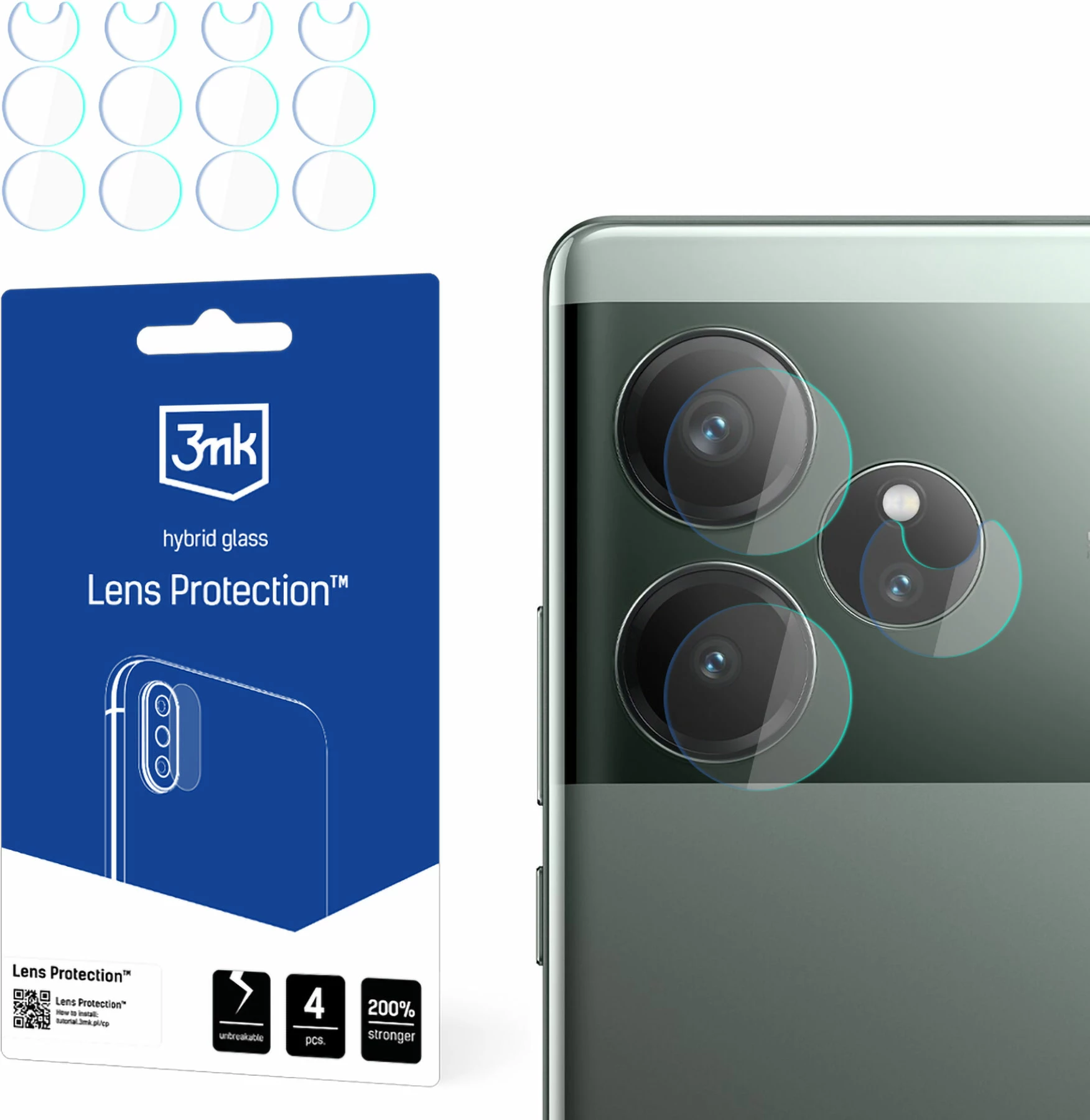 Zaščita kamere 3mk Protection za Realme GT 6, hibridno steklo