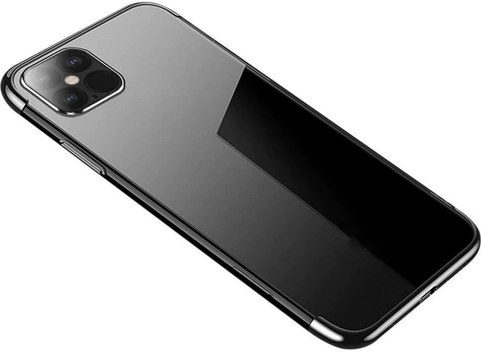 Prozoren ovitek Hurtel Clear Color 0,3 mm za Xiaomi Redmi Note 11/Note 11S, TPU, z metalnim okvirjem, črno/prosojen