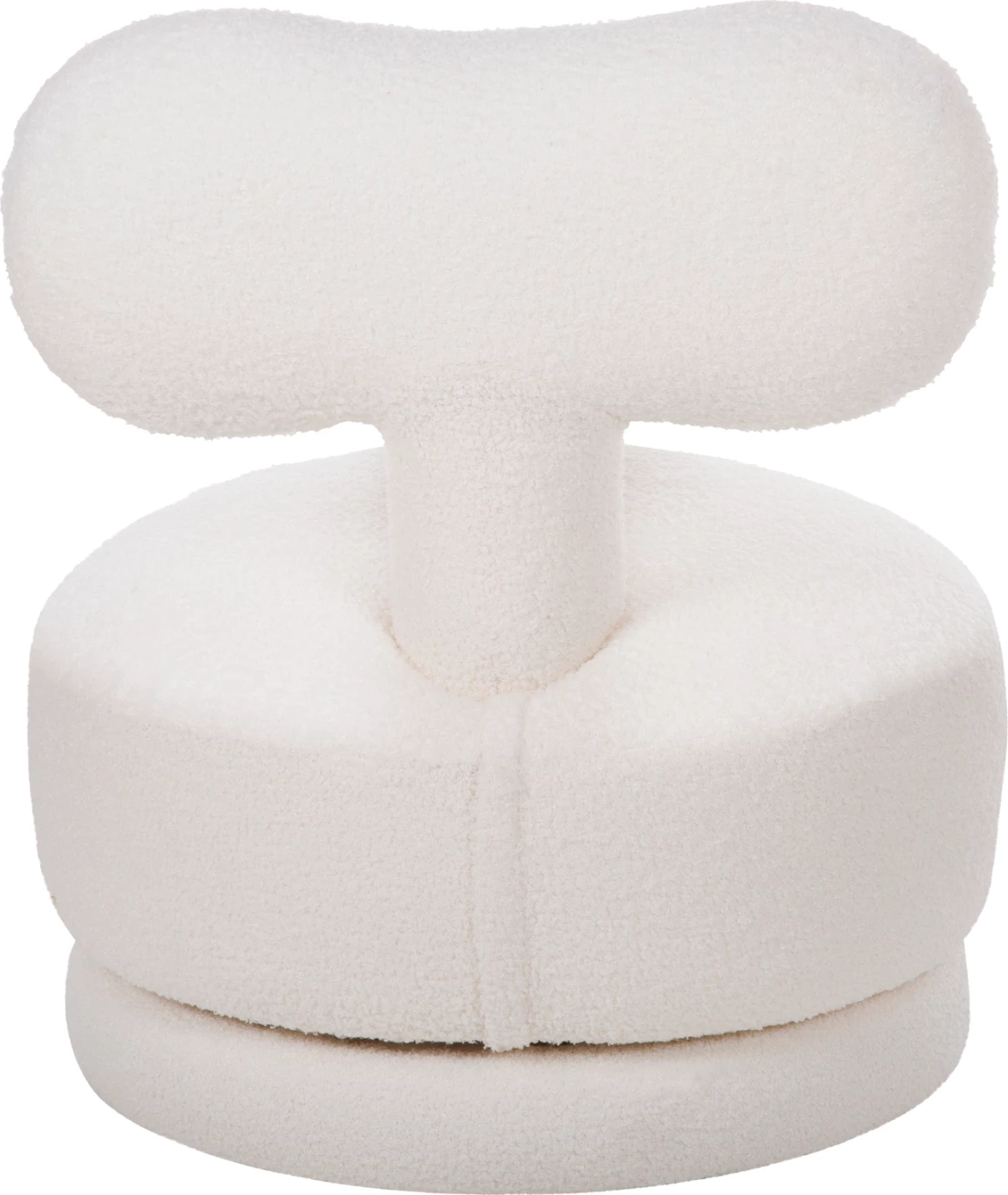 Vrtljiv stol s hrbtom KRIVIO FH9775.05 iz bele tkanine TEDDY 52x53x60Hcm