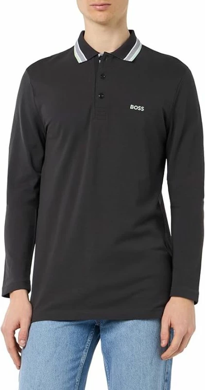 Majica z dolgimi rokavi Boss, moški, siva