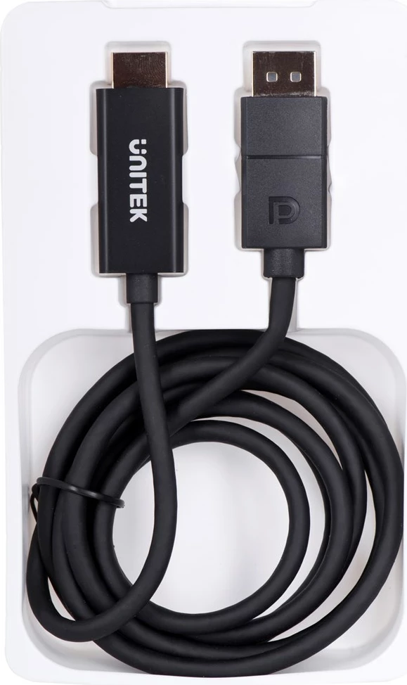 Kabelski adapter DisplayPort na HDMI Unitek, 1,9 m, 60 Hz, črn