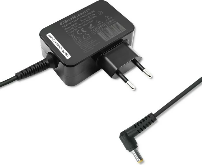 Adapter za napajanje Qoltec 52394 za Acer, 45 W, 19 V, 2,37 A, 5,5 x 1,7 mm, črn