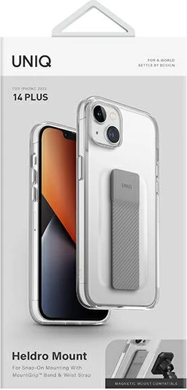 Prozoren ovitek za iPhone 14 Plus UNIQ Heldro Mount