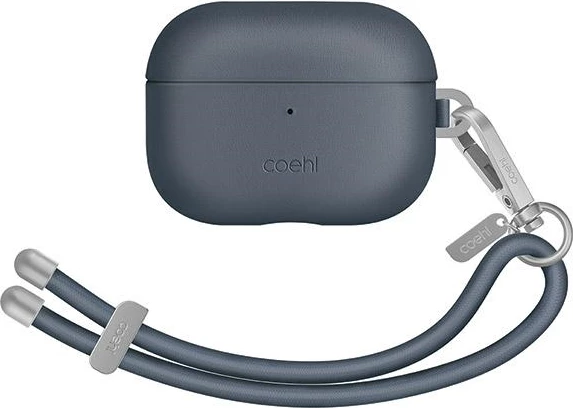 Ovitek za AirPods Pro 2, MagSafe, TPU in vegansko usnje, temno moder UNIQ Coehl Haven