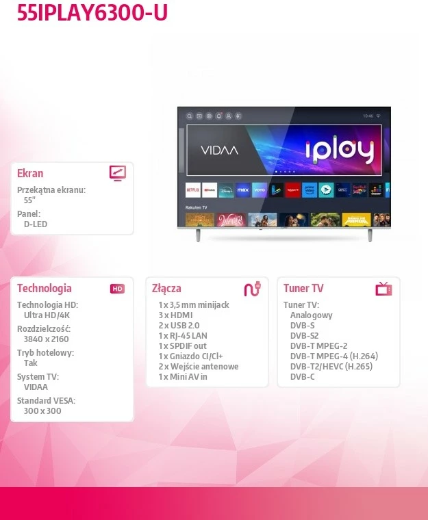 Pametni televizor 55" Ultra HD/4K, Allview 55IPLAY6300-U, srebrn