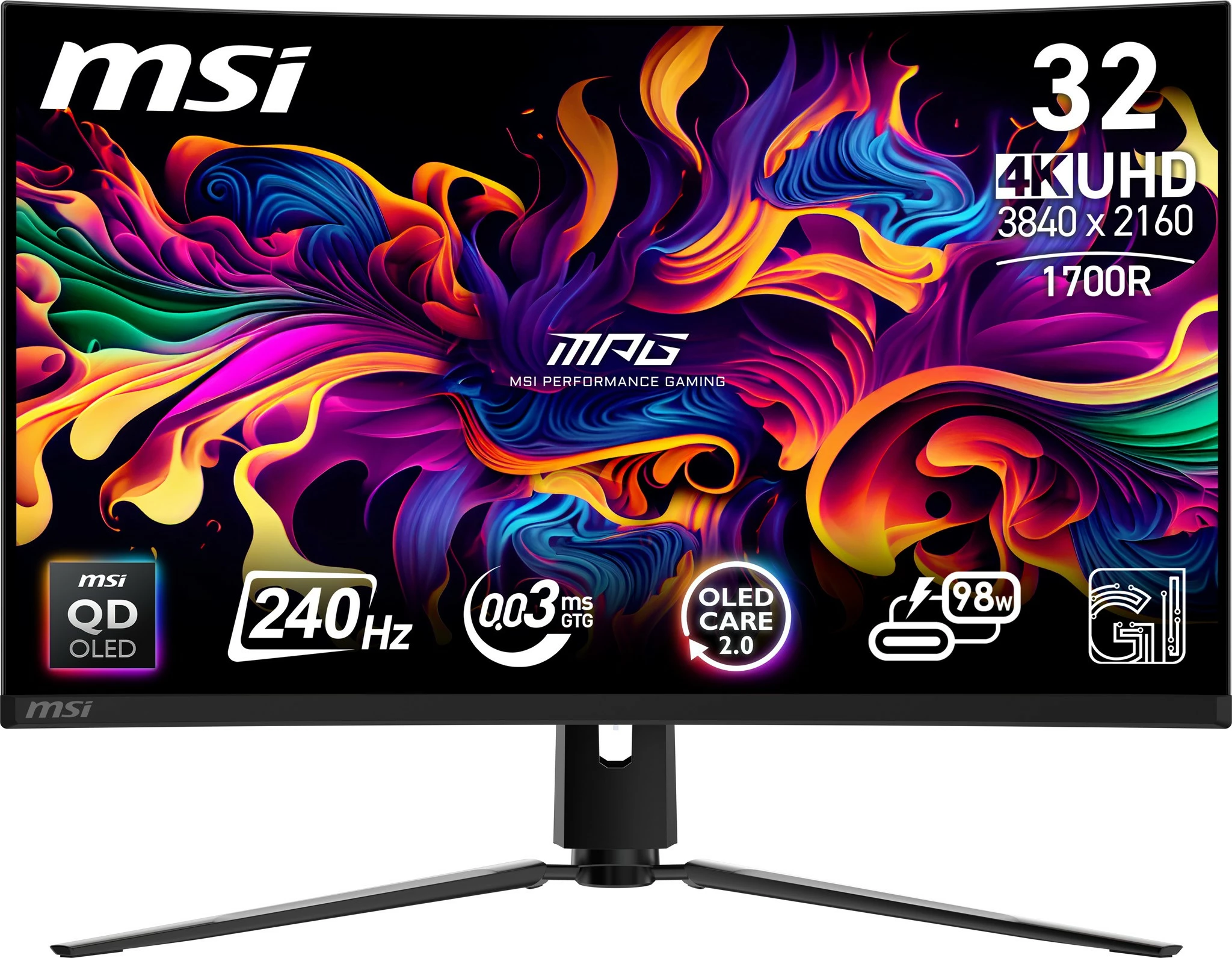 Gaming monitor 32 inč 4K UHD QD-OLED, 240 Hz, MSI MPG 321CURXDE