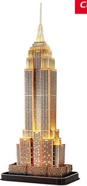 3D sestavljanka Empire State Building, 37 delov, z LED, Cubic Fun