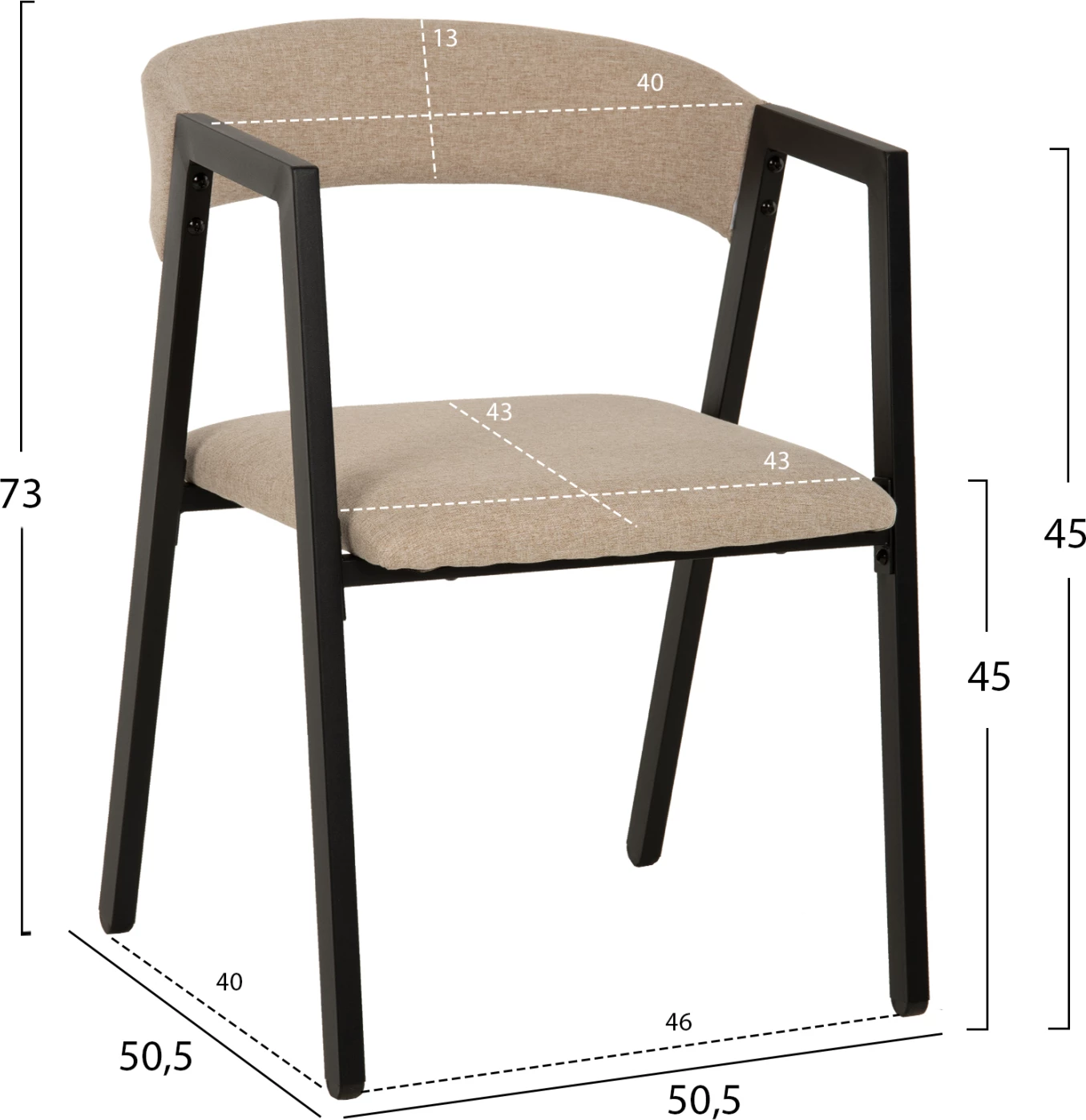 Jedilni set JAY 5 kosov FH9529.02 orehova barva miza-bež tkanina stoli 120x70x76H cm