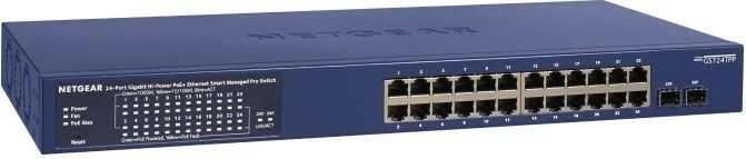 Upravljiv gigabitni switch 24xGE PoE+ Netgear GS724TP-300EUS, 2xSFP, za rack