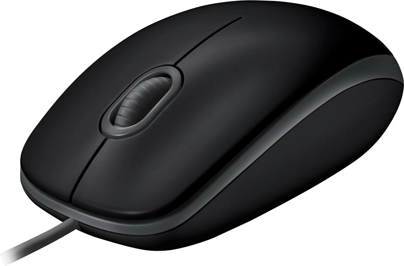 Optični miš, tiha Logitech M110, ambidekstralna, USB Type-A, 1000 DPI, črn