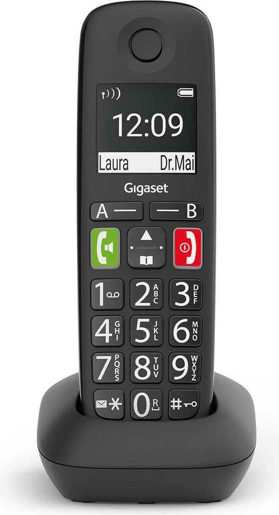 Brezžični telefon Gigaset E290HX, DECT, 150 stikov, črn