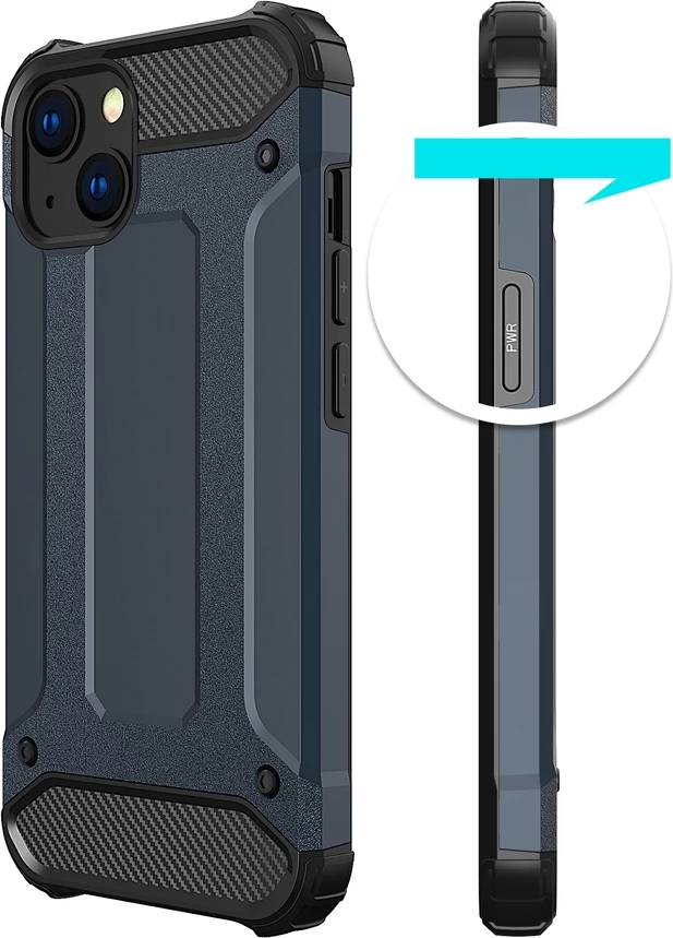 Hibridna zaščitna prevleka Hurtel za iPhone 14, modra