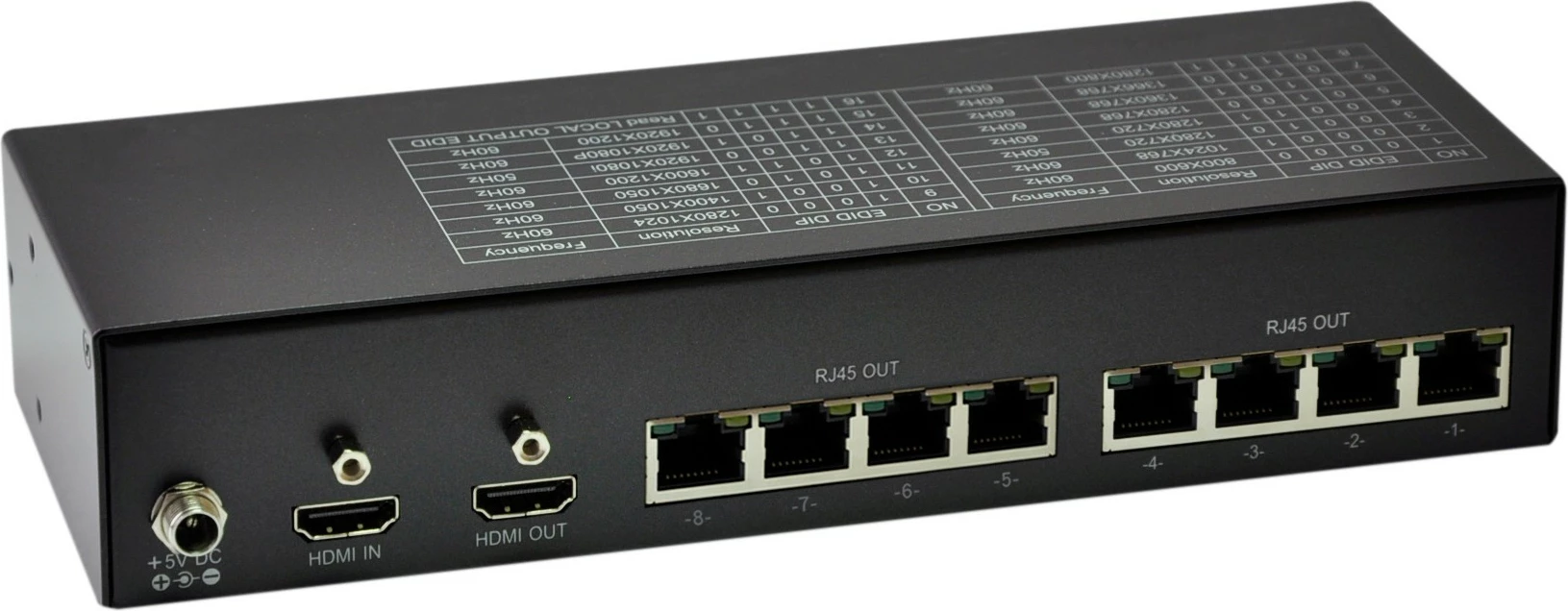 AV oddajnik za HDMI, 8 izhodov, 300 m, 1920 x 1200, črn - LevelOne HVE-9118T