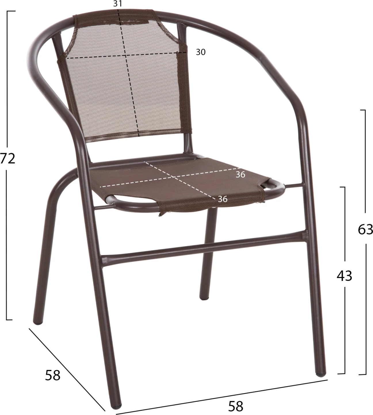 Zunanji set 3 kosov FH10712 rjava kovina-varnostno steklo-rjava tekstilena