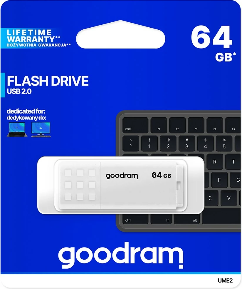 USB ključek GOODRAM UME2 64GB USB 2.0, bel