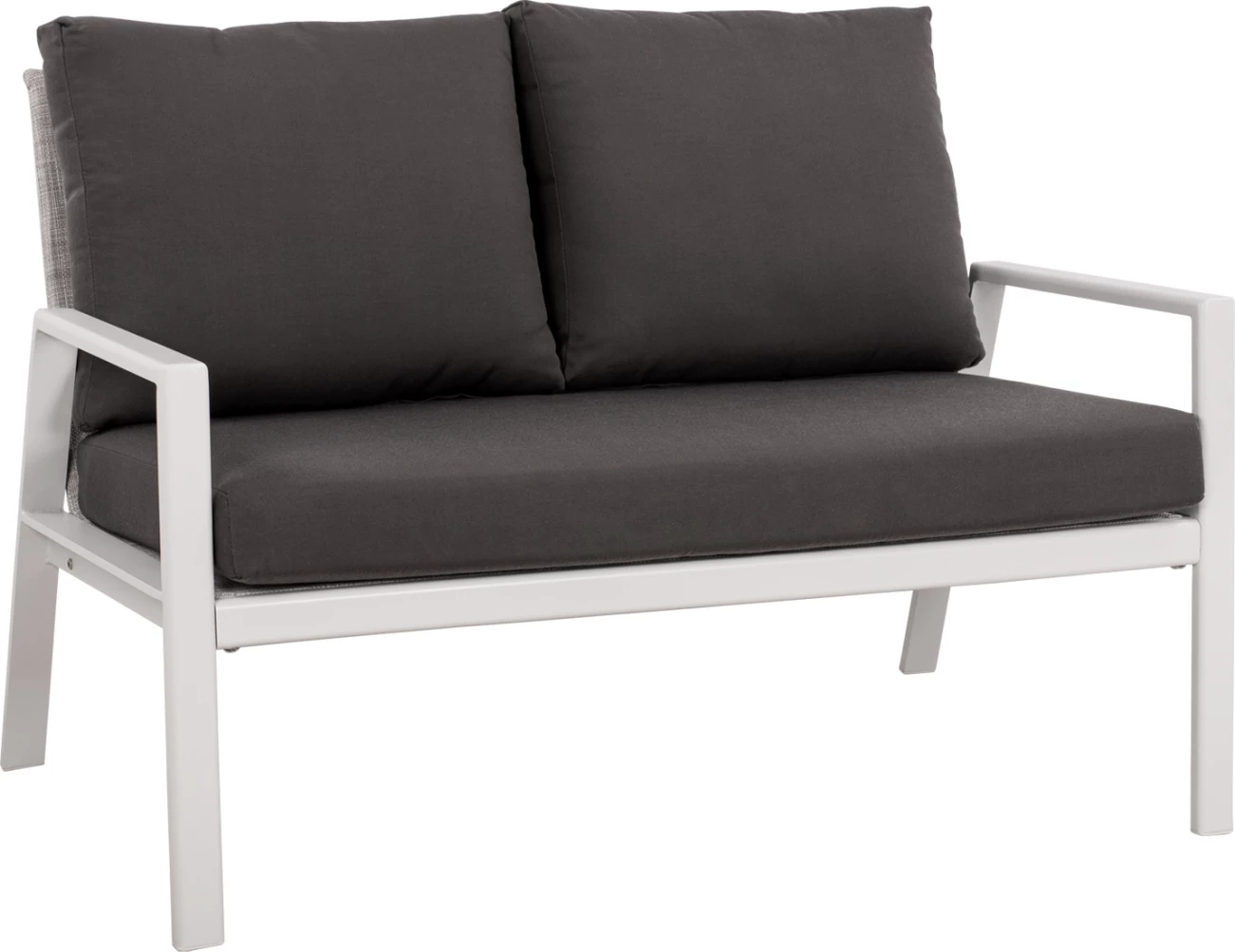 Dvosedežna zofa iz aluminija FH5561.01 bela s blazinami