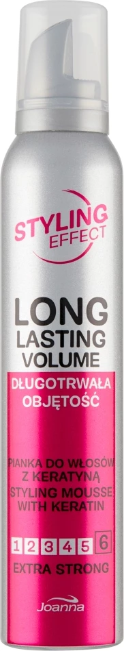 Pena za oblikovanje las, ekstra močna Keratin — Joanna Styling Effect, za ženske, 150 ml