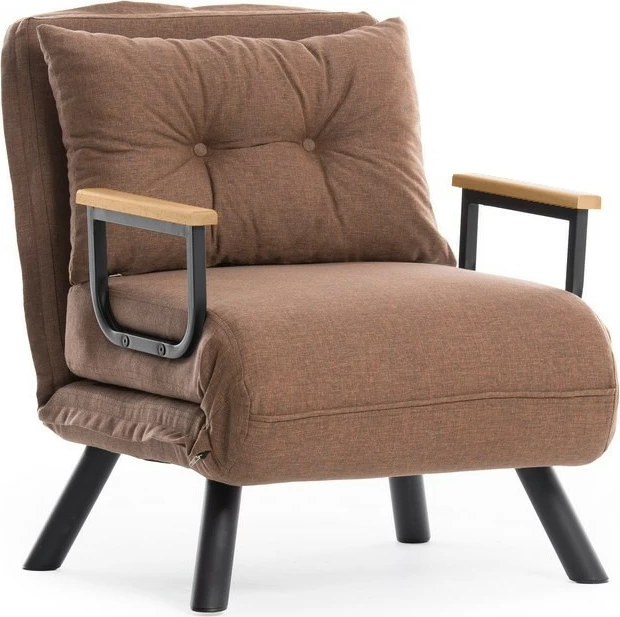 Enoposteljna zložljiva sedežna fotelja, svetlo rjava, Sando Single