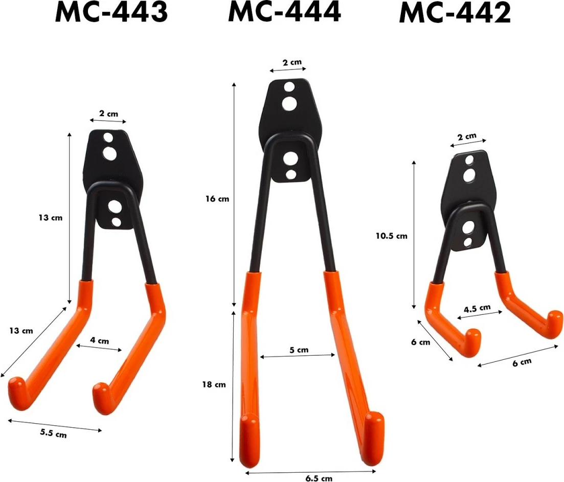 Stenski nosilec iz jekla, Maclean MC-444, 25 kg, črno/oranžen