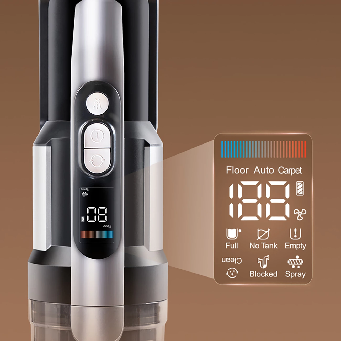 Vestavski čistilec JIMMY PW11 Pro brezžični, 460 W, 4600 mAh, srebrno/črn