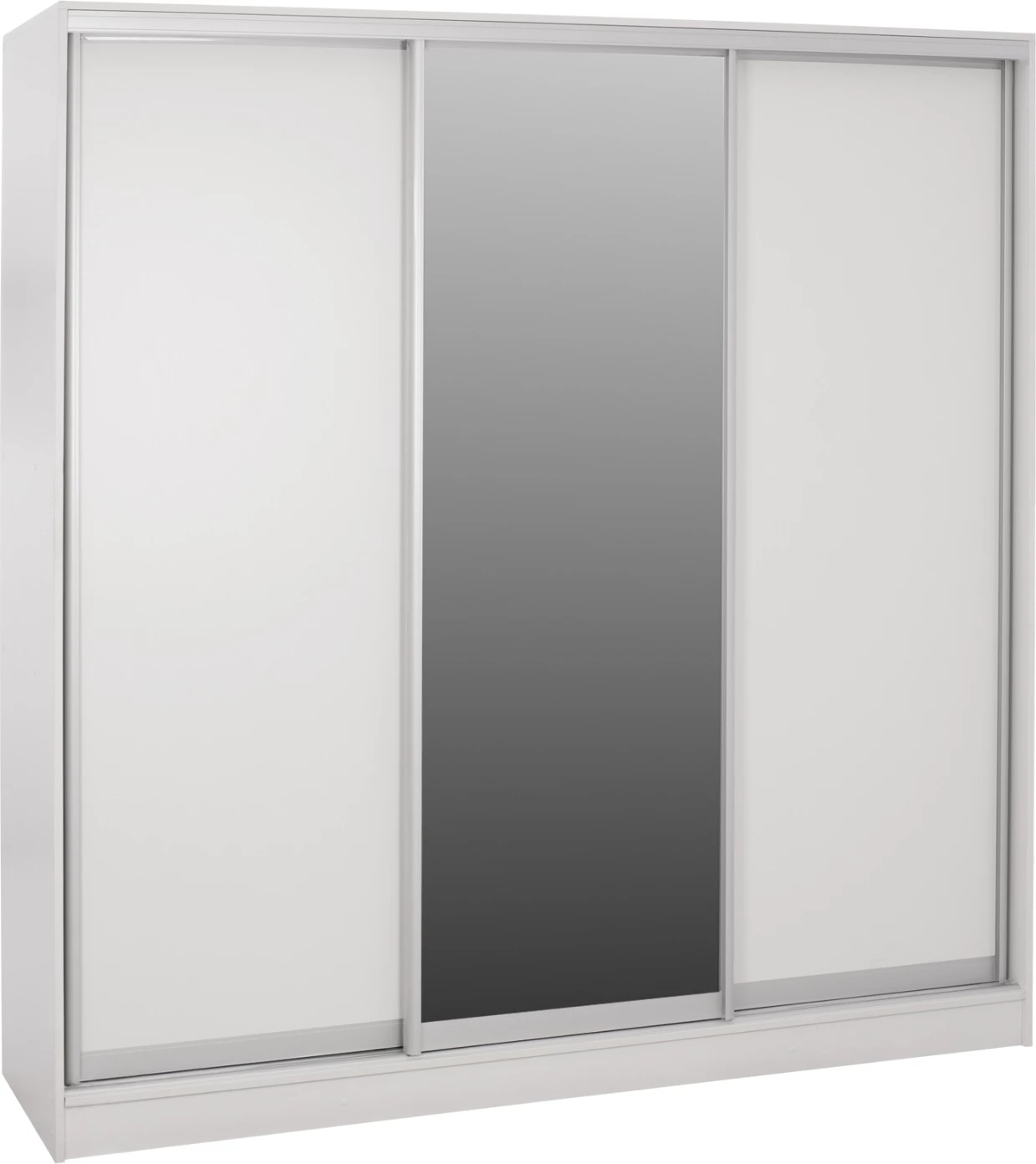Drsna omara iz melamina v beli barvi z ogledalom FH2435.03 200x60x210 cm