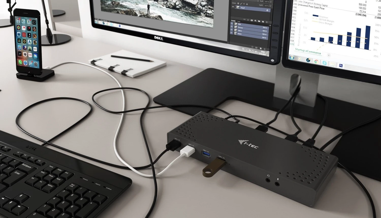 Univerzalna postaja za priklop i-tec USB-C 5K, črna