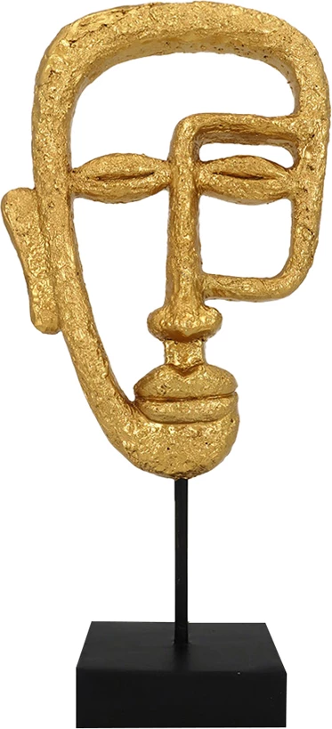 Dekorativni totem z abstraktnim obrazom ACT, zlato-črn, 16x7x34 cm