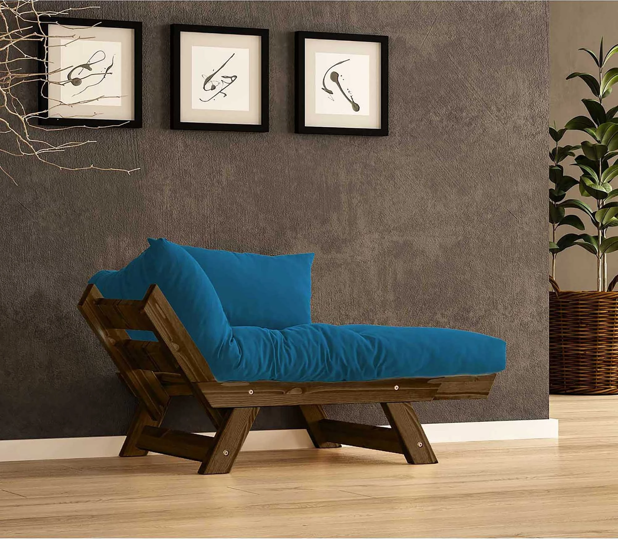 Vrtni enosedni stol Skye Decor CPT8136-140, rjavo in modro