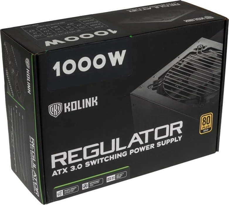 Napajalnik Kolink Regulator 1000W, modularen, 80 PLUS Gold