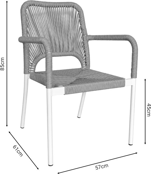Jedilna miza s stoli, Nares-Norture B komplet 7 kosov, aluminij in vezana plošča, bela in naravna, 180x90x72.5 cm