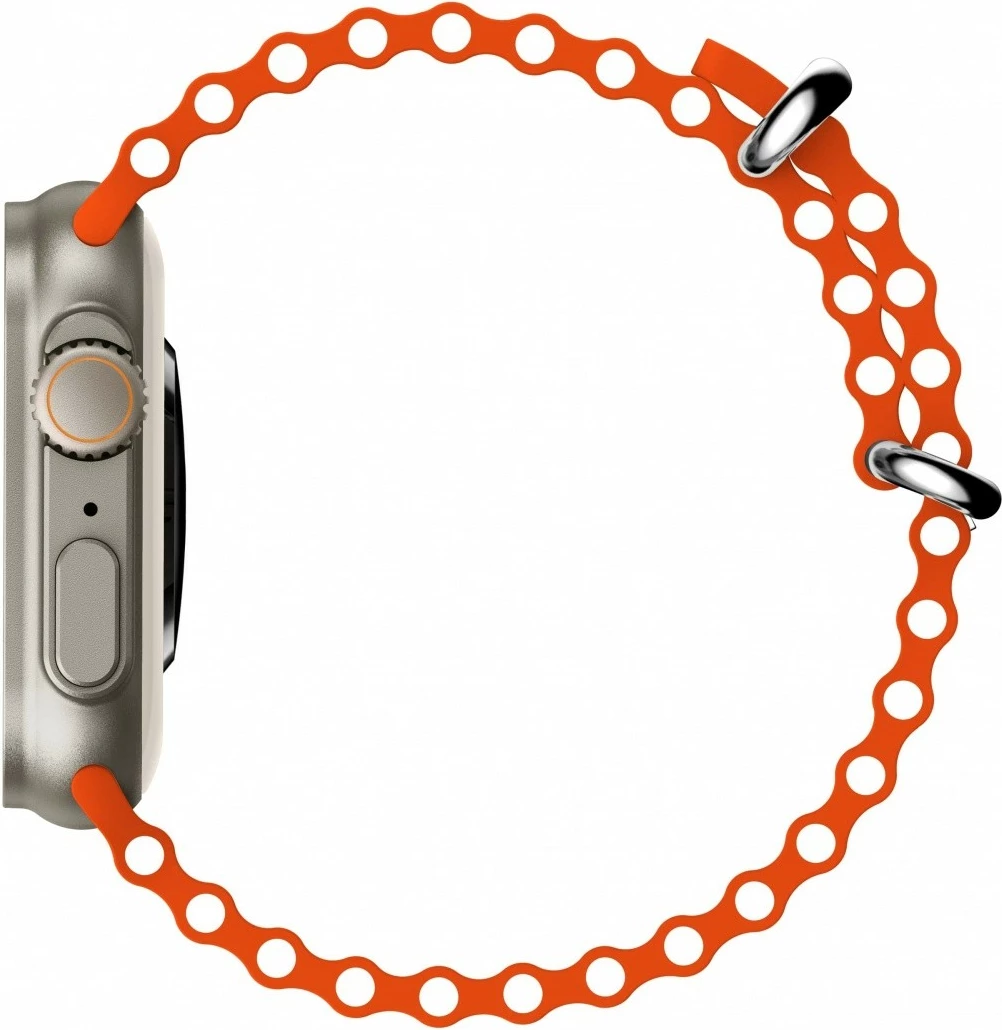 Pametna ura EcoWatch EW02, 1,91-palčni, Bluetooth, srebrna z oranžnim paščkom, komplet z 2 paščkoma