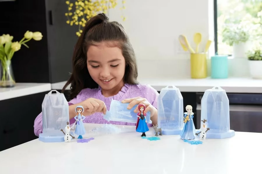 Punčka presenečenja z ledenim gelom, Mattel Frozen Ice Reveal HRN72, mini 9 cm z dodatki, naključen set