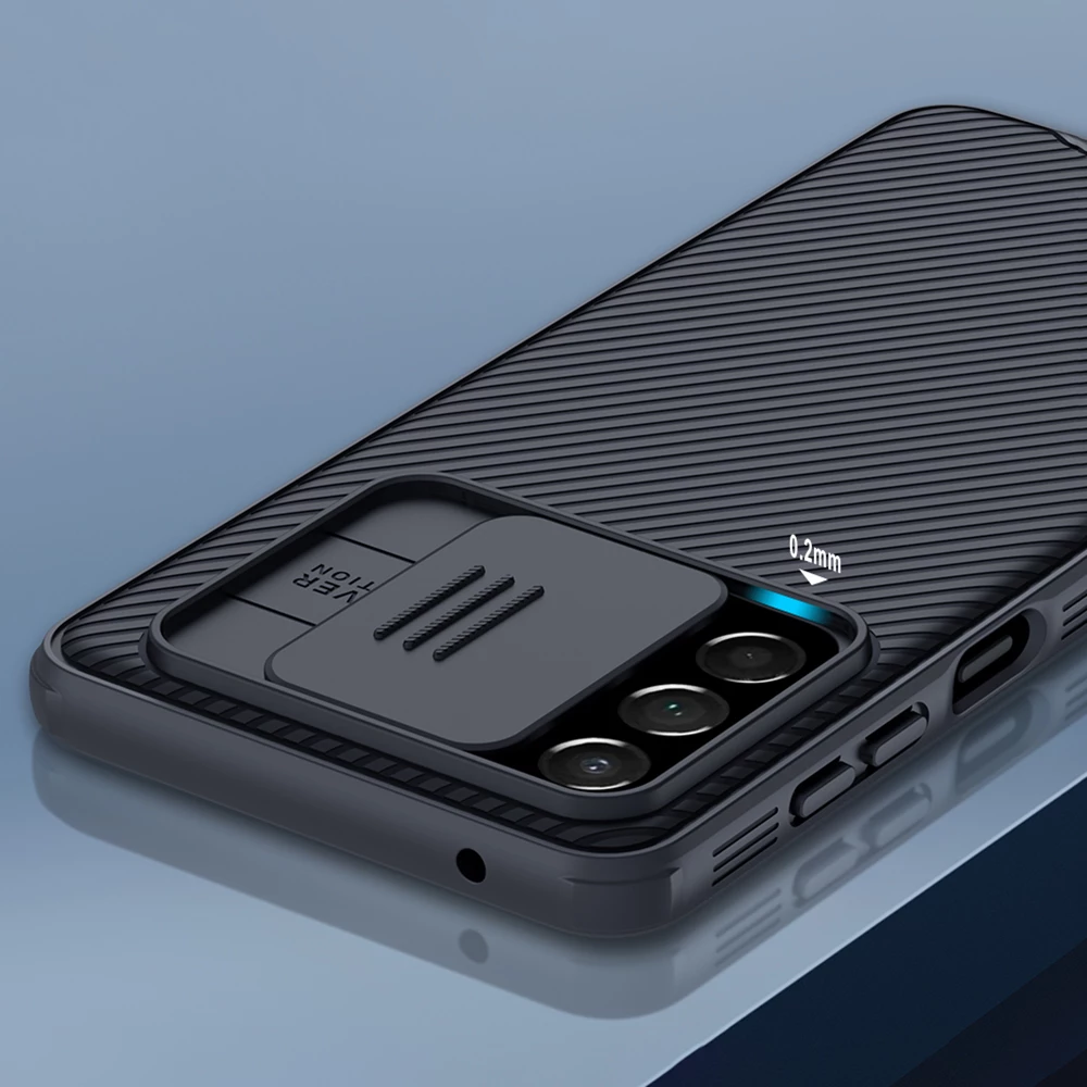 Zaščitni ovitek s pokrovom za kamero Nillkin CamShield Pro za Samsung Galaxy A73, moder