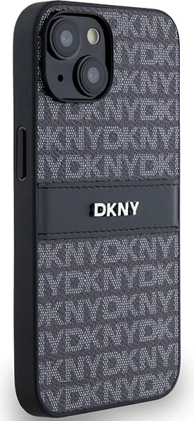 Zaščitni ovitek DKNY Mono Stripe & Metal Logo za iPhone 15/14/13, črn