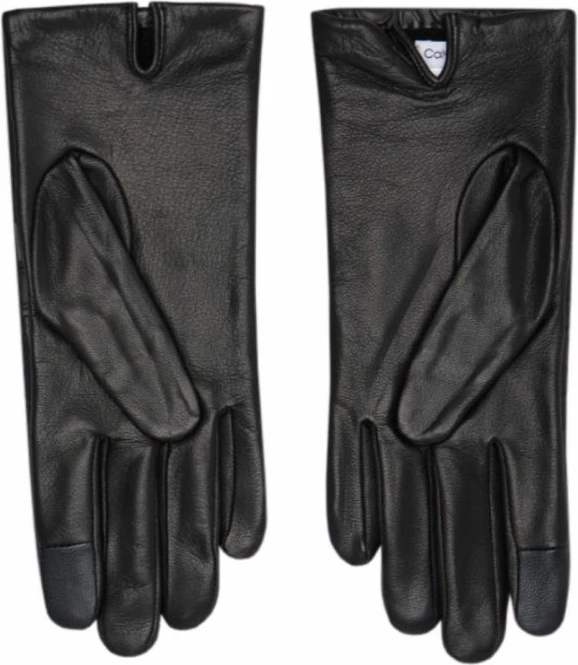 Usnjene rokavice za ženske Calvin Klein, črne