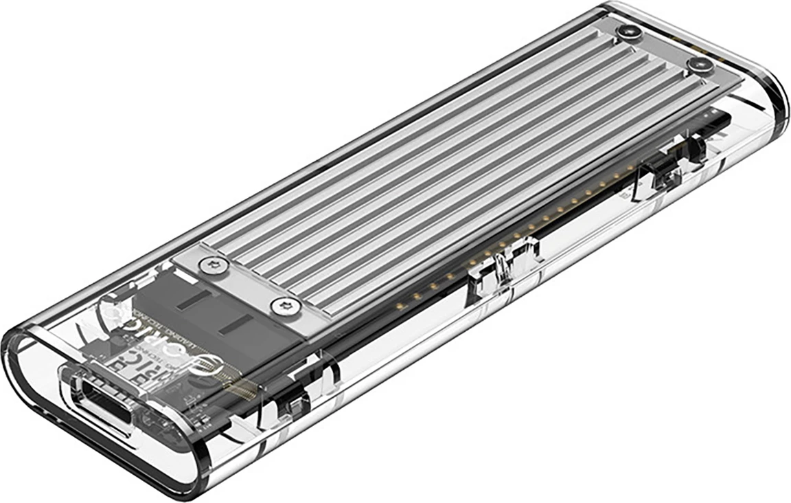 Ohišje za SSD M.2 NVMe Orico TCM2-C3, USB-C 10Gb/s, sivo/prosojno