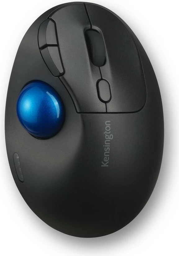 Ergonomski trackball Kensington Pro Fit Ergo TB450, RF Wireless + Bluetooth, 1600 DPI, črn, moder