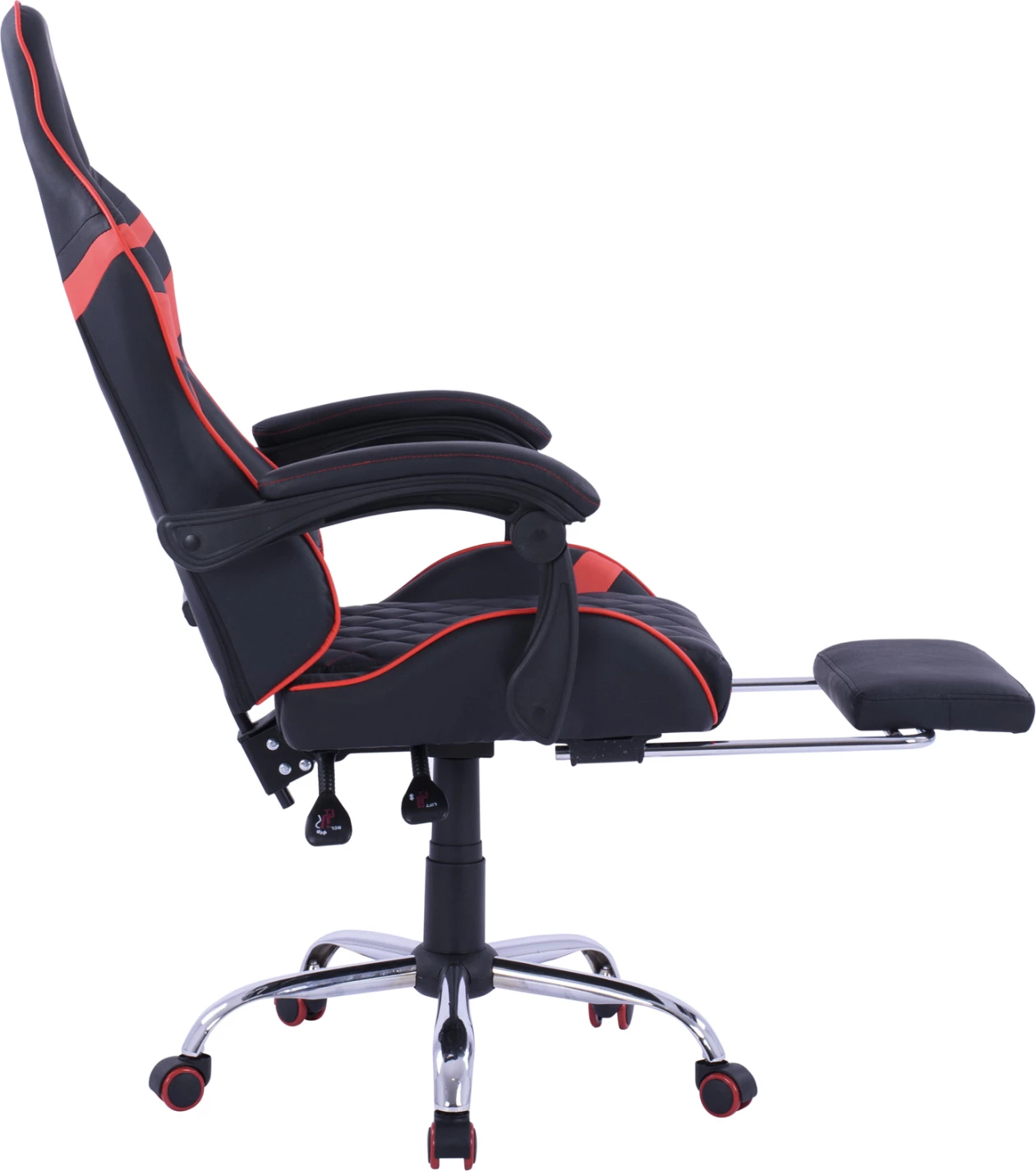 Igralni naslanjač z nagibnim naslonom in stopalko FH1157.01 Črno-Rdeča